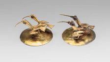 Ear Ornaments with Ibis, A.D. 1200/1450. Creator: Unknown