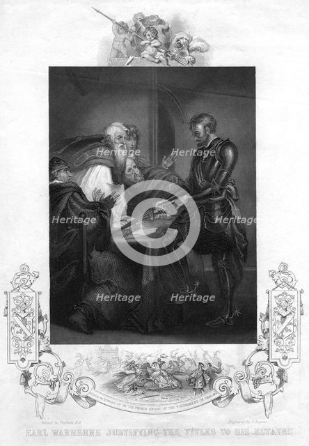 Earl Warenne justifying the title to his estates. Artist: J Rogers