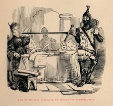 Earl de Warenne producing his title to the Commissioners c1860, (c1860). Artist: John Leech