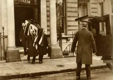 Earl Haig's coffin being carried from the house where he died, London, 29 January 1928, (1935). Creator: Unknown