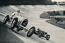 Earl Howe and Sir Henry Birkin racing at Brooklands 1937