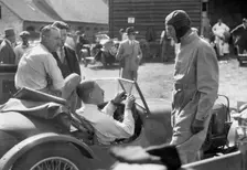Earl Howe beside a Riley 9 Brooklands at the MAC Shelsley Walsh Hillclimb, Worcestershire, c1930s. Artist: Bill Brunell