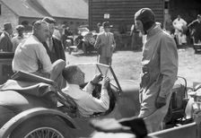 Earl Howe beside a Riley 9 Brooklands at the MAC Shelsley Walsh Hillclimb, Worcestershire, c1930s. Artist: Bill Brunell