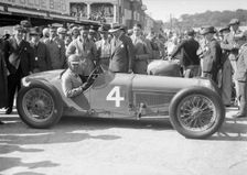 Earl Howe in his Delage at a BARC meeting at Brooklands, 25 May 1931. Artist: Bill Brunell