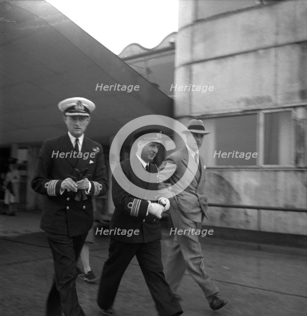 Earl Mountbatten of Burma visiting Malmö, Sweden, 1946. Creator: Otto Ohm.