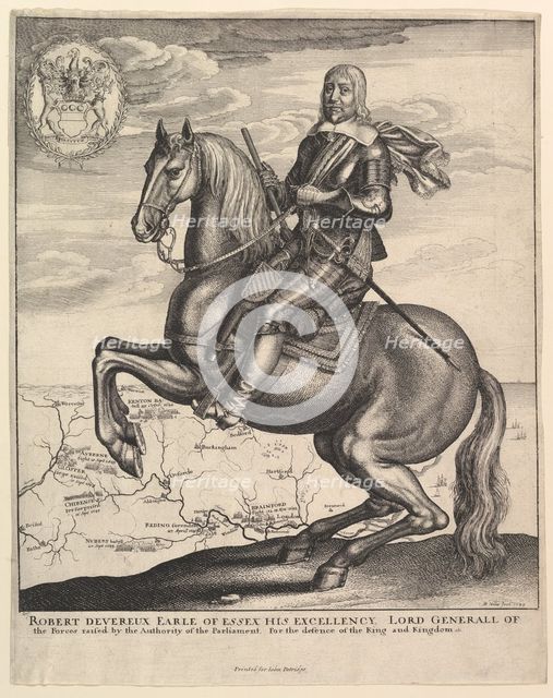 Earl of Essex on Horseback, 1643. Creator: Wenceslaus Hollar.