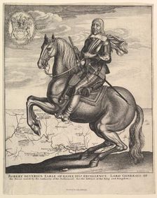 Earl of Essex on Horseback, 1643. Creator: Wenceslaus Hollar
