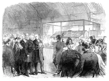 Earl Russell at the opening of the North London Working-men's Exhibition, 1864. Creator: Unknown