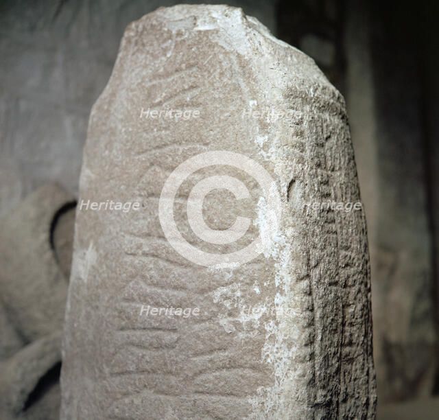 Earliest known example of Oghams and Runes in Ireland, 11th century. Artist: Unknown