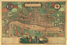 Earliest printed map of London, 1574. Creator: Unknown
