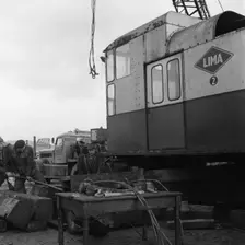 Early 1940s Diamond T truck pulling a large load, South Yorkshire, 1962. Creator: Michael Walters