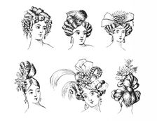 Early 19th-century hairstyles, 1896. Creator: Unknown
