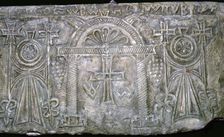 Early Coptic funeral slab with Greek script, 3rd-4th century