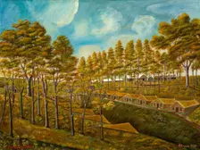 Early Camp Dugouts, c. 1939. Creator: Stanley Mazur