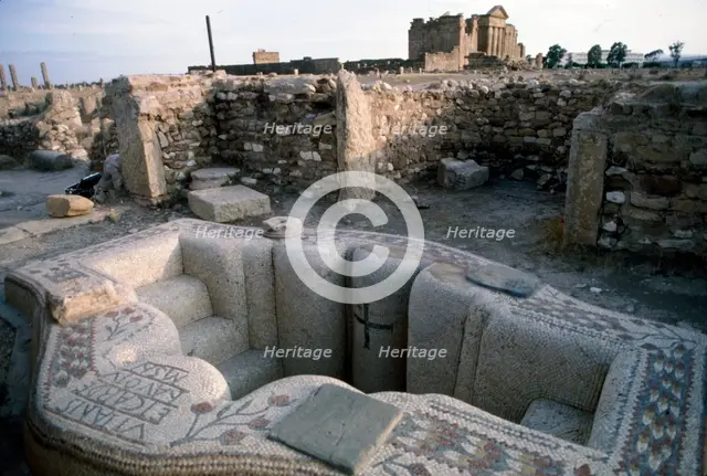 Early Christian Baptismal Bath at Roman forum of Sufetula, Sbeitla, Tunisia, c20th century. Artist: Unknown.