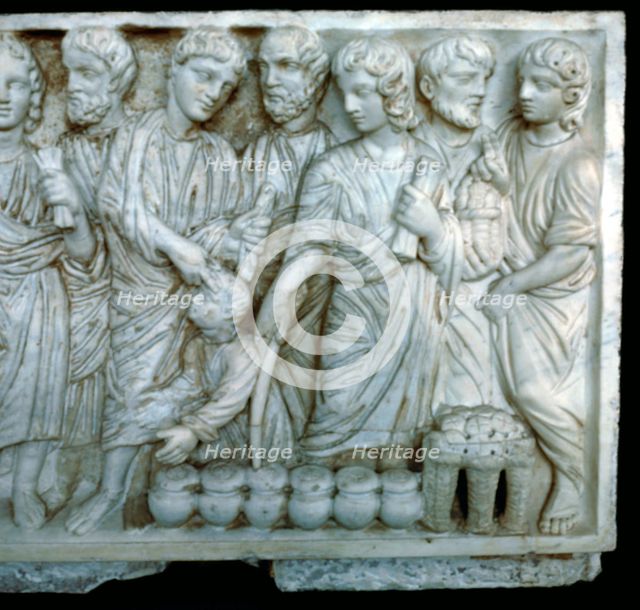 Early Christian depiction of the miracles of Christ. Artist: Unknown