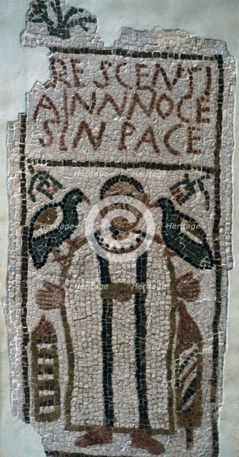 Early Christian funerary mosaic, 4th century. Artist: Unknown