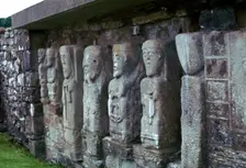 Early Christian figures showing the influence of pagan Celtic carvings, 6th century