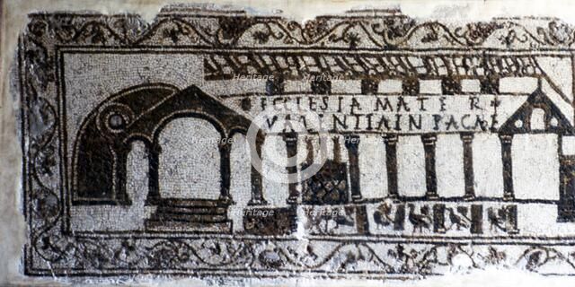 Early Christian Roman Mosaic of Christian Basilica, c1st-2nd century. Artist: Unknown.