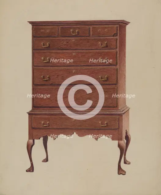 Early American highboy, 1935/1942. Creator: Ralph Boyer.