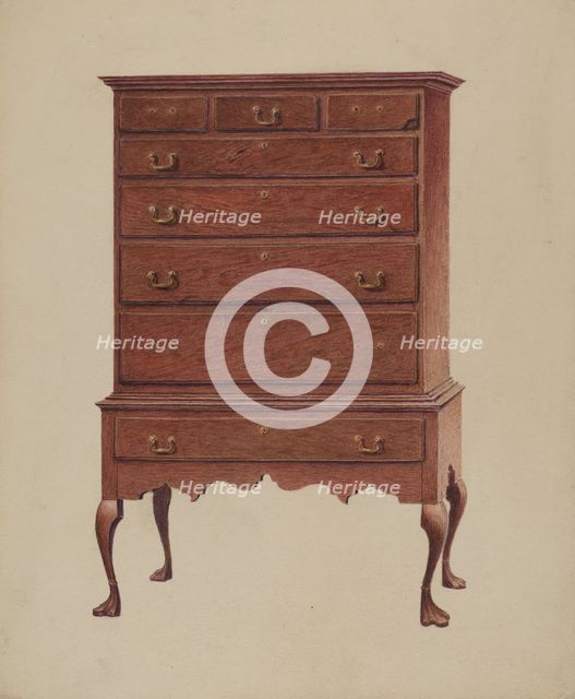 Early American highboy, 1935/1942. Creator: Ralph Boyer.