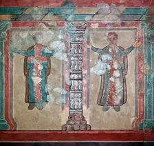 Early British Christian wall-painting on plaster, 2nd century