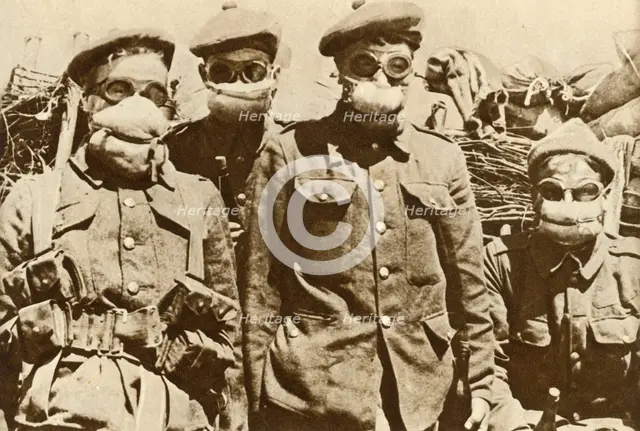 Early gas masks, First World War, 1915, (1935). Creator: Unknown.