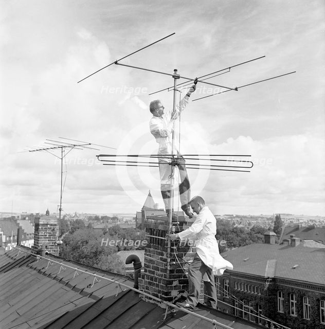 Early days of television in Sweden. Creator: Unknown.