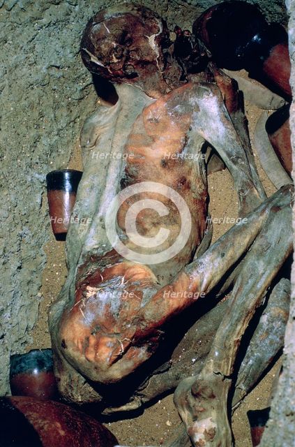 Early Egyptian burial known as 'Ginger'. Artist: Unknown