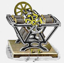 Early electric motor, designed and built by the physicist and engineer Moritz von Jacobi Jacobi (180 Creator: Anonymous