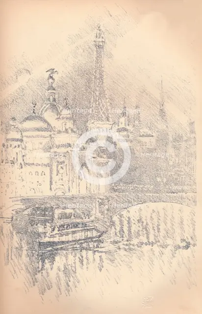 'Early Evening Effect, Paris Exhibition', 1901. Artist: Joseph Pennell.