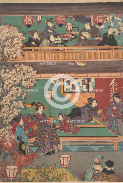 Early Evening in Yoshiwara Inn, 19th century. Creator: Unknown.