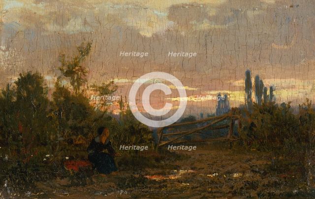 Early evening landscape, 1870-1879. Creator: László Paál.