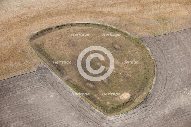 Early Iron Age enclosed settlement earthwork, Cow Down, Wiltshire, 2015. Creator: Damian Grady.