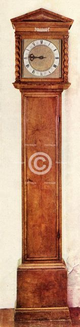 'Early Long-Case Clocks - Thirty-hour, portico-top clock in walnut case', 1947. Creator: Unknown.