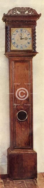 'Early Long-Case Clocks - Long-case clock with skeleton silvered hour-ring cut away to show gilt dia Creator: Unknown.