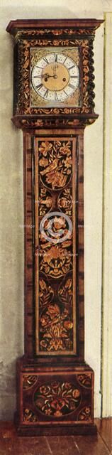 'Early Long-Case Clocks - Second-and-a-quarter clock in inlaid marqueterie case', 1947. Creator: Unknown.
