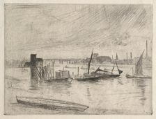 Early Morning Battersea, 1861. Creator: James McNeill Whistler (American, 1834-1903)