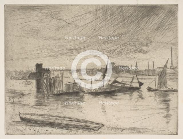 Early Morning, Battersea (Battersea Dawn) (Cadogan Pier), 1861. Creator: James Abbott McNeill Whistler.