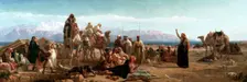 Early morning in the wilderness of Shur 1860. Artist: Frederick Goodall