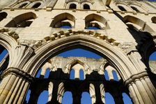 Early morning sunlight on the arcades of the church, Rievaulx Abbey, North Yorkshire, 2007. Artist: Peter Richardson
