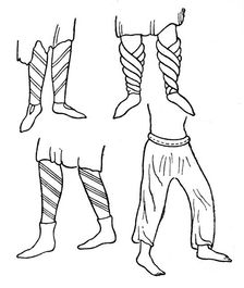 Early Norman stockings and boots, (1910)