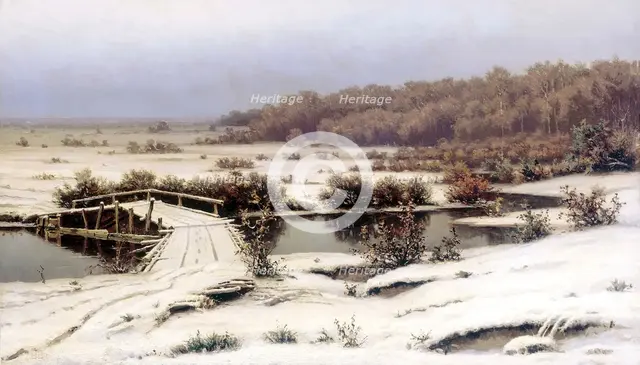 'Early Snow', 1883.  Artist: Yefim Yefimovich Volkov