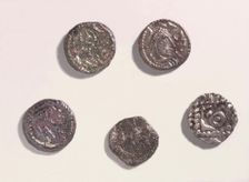 Early Saxon coins, 5th-6th century. Creator: Unknown