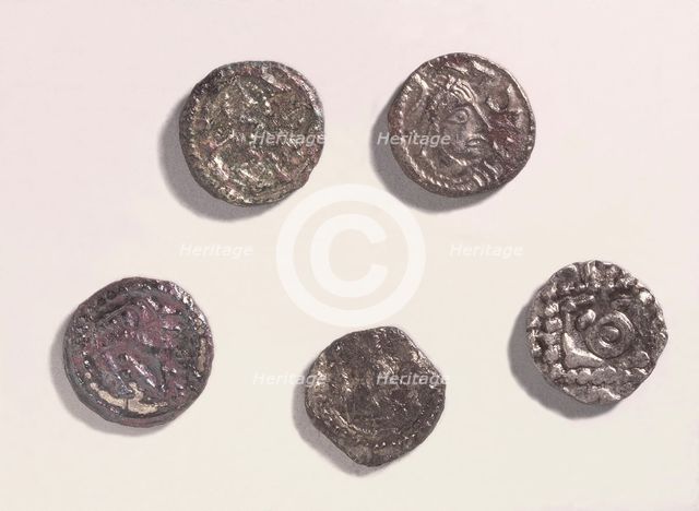 Early Saxon coins, 5th-6th century. Creator: Unknown.