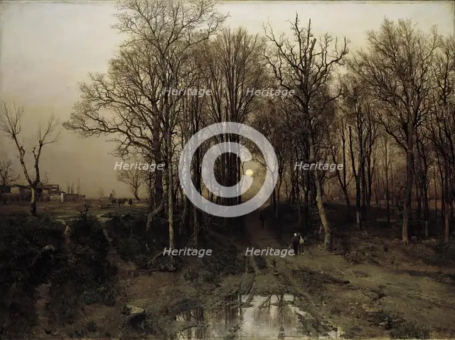 Early spring in the Penzinger Au, 1887. Creator: Robert Russ.