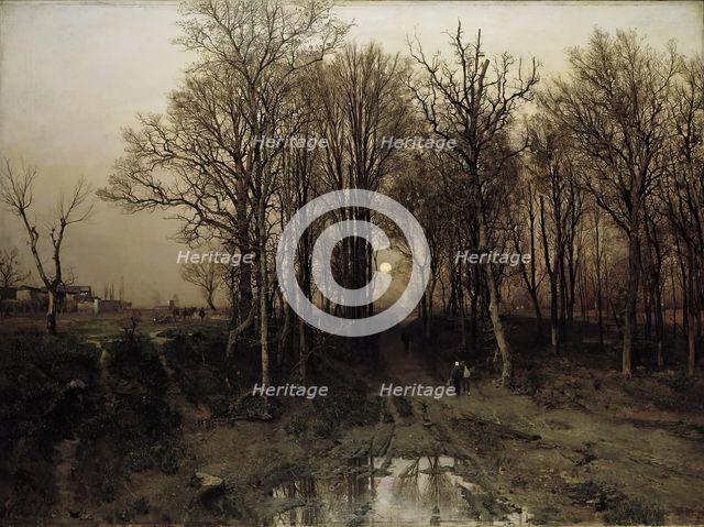 Early spring in the Penzinger Au, 1887. Creator: Robert Russ.
