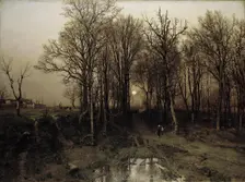Early spring in the Penzinger Au, 1887. Creator: Robert Russ