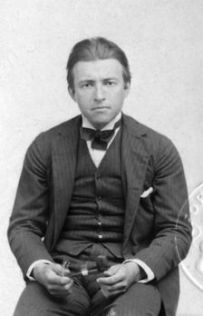 Early passport photograph of Claude Rains (1889-1967), English actor, early 20th century