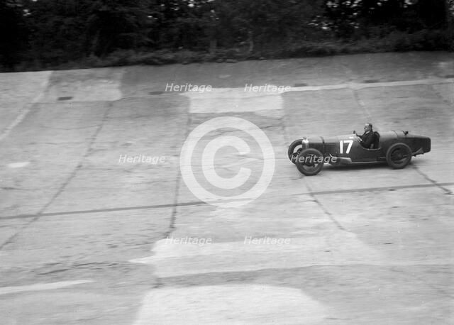 Early production body Riley 9 Brooklands with doors racing at a JCC Members Day, Brooklands. Artist: Bill Brunell.